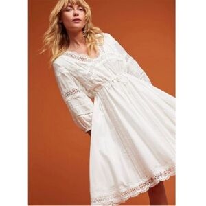 Anthropologie Eri + Ali Gustov White Eyelet Lace Dress